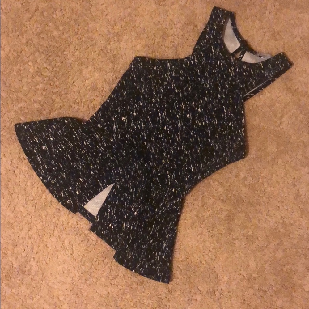 Black and White Peplum Top